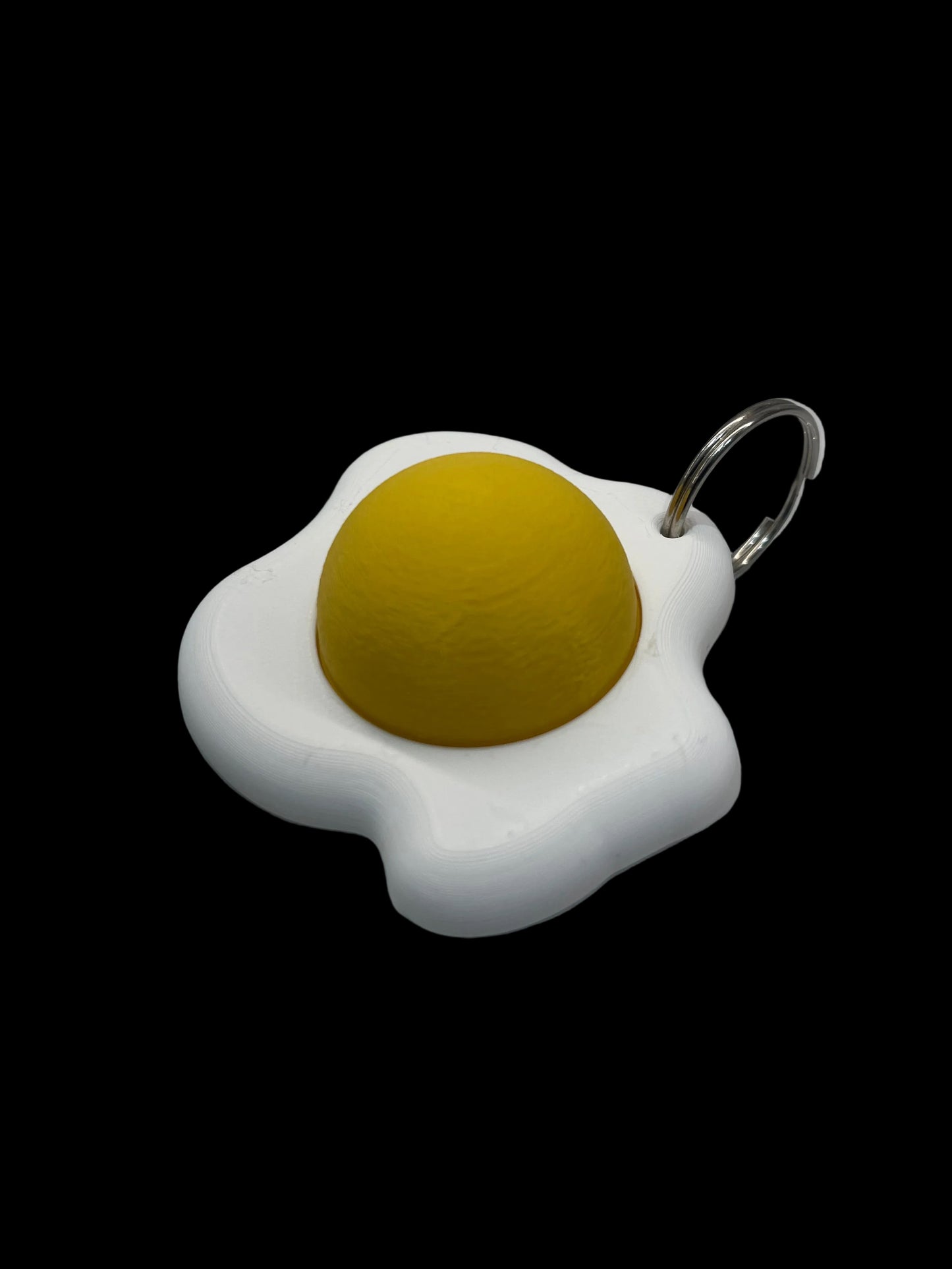Fidget clicker ‘Fried Egg’ 3d printed keyring