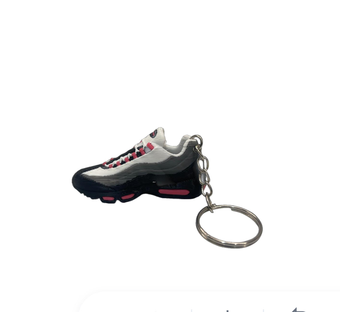 3D Printed Nike Keyring – Mini Air Max 95 Style Trainer Keychain – Pink