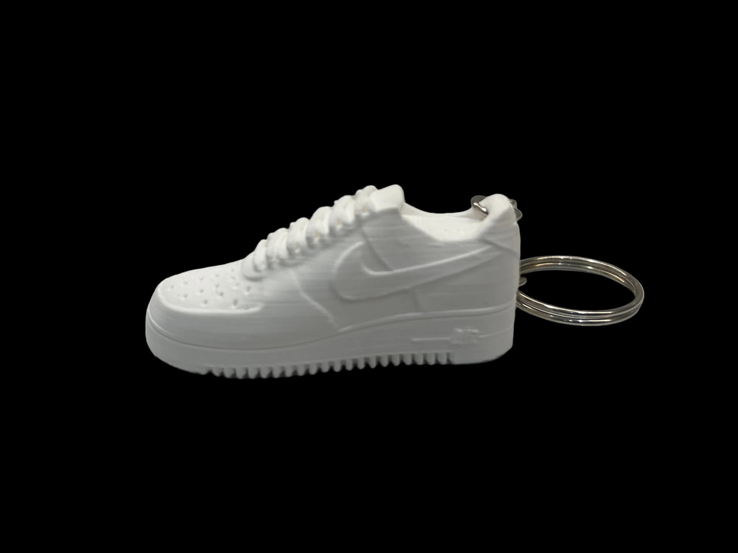 3D Printed Nike Keyring – Mini AirForce Style Trainer Keychain – white