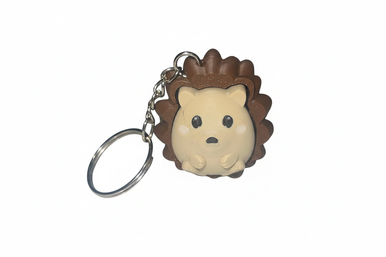 Fidget Clicker Hedgehog 3d printed keyring