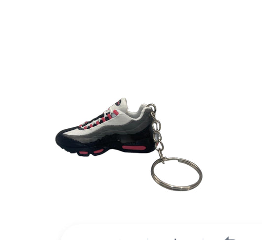 3D Printed Nike Keyring – Mini Air Max 95 Style Trainer Keychain – Pink