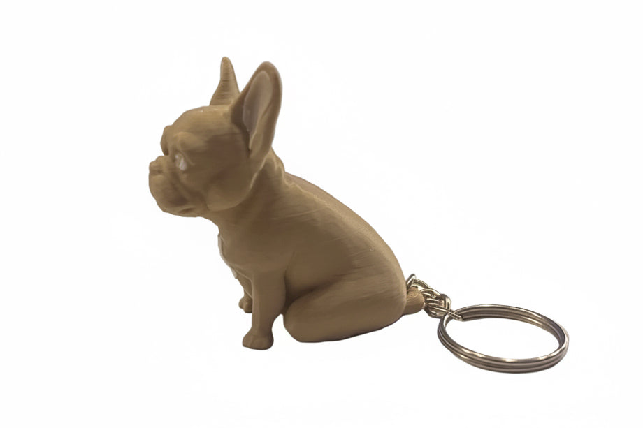 3D Printed French Bulldog Keyring