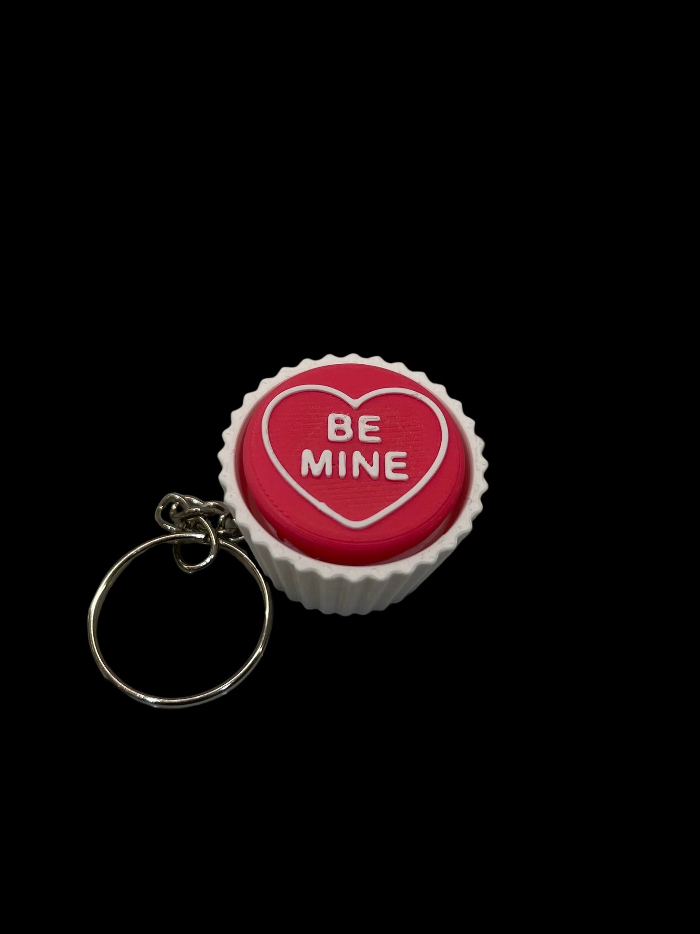 Fidget clicker ‘Pink Be Mine’ 3d printed cupcake keyring