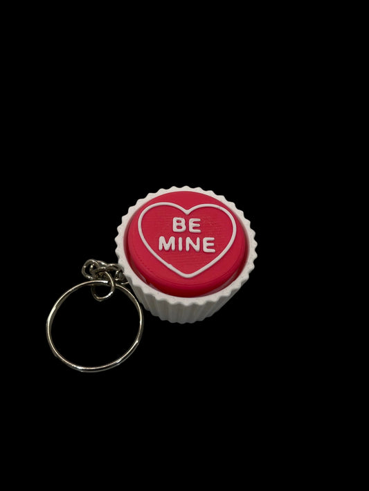 Fidget clicker ‘Pink Be Mine’ 3d printed cupcake keyring